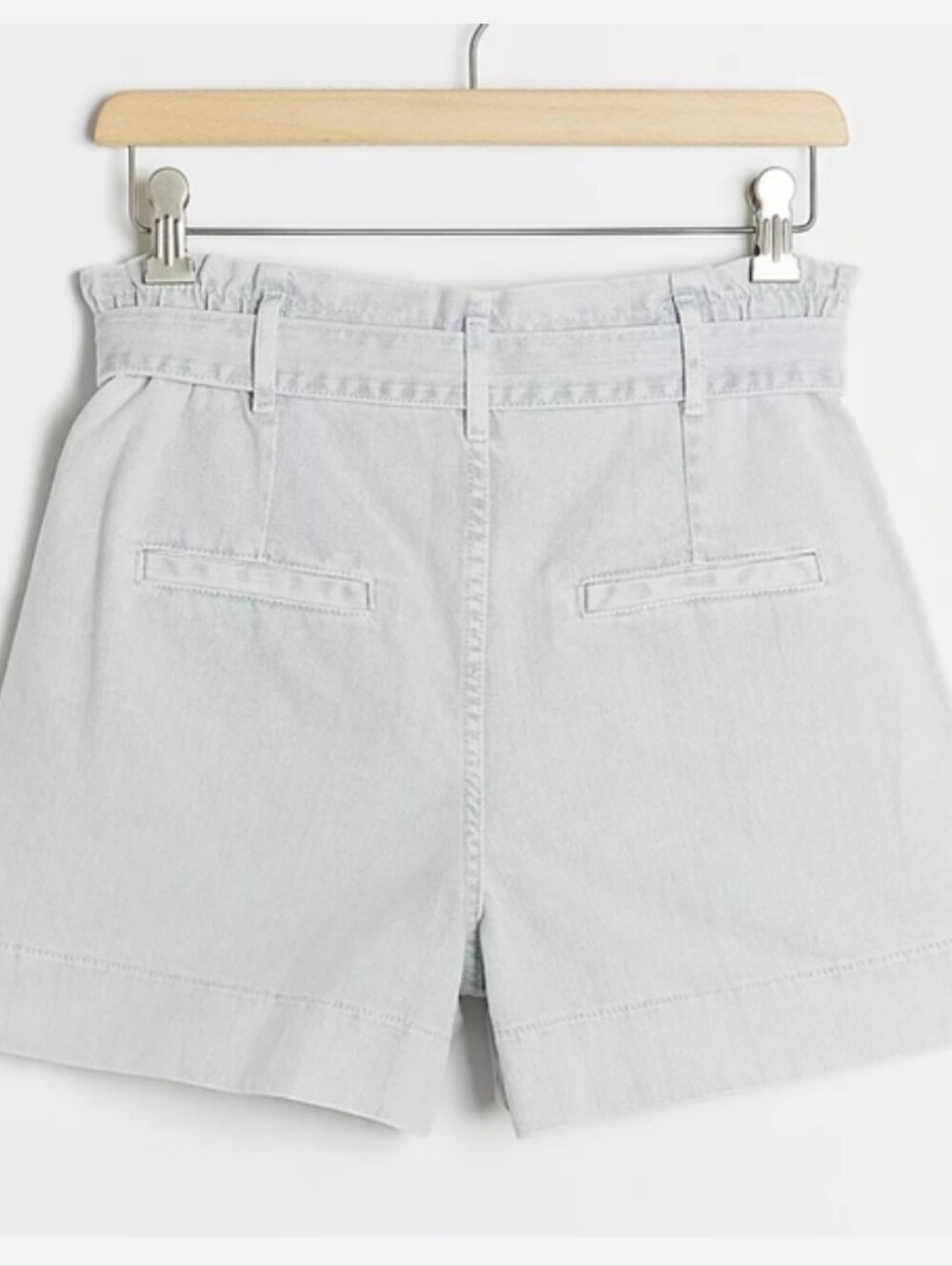 Anthropologie Pilcro 100 Cotton Denim Jean Shorts Paperbag Belted High Rise - Picture 3 of 6